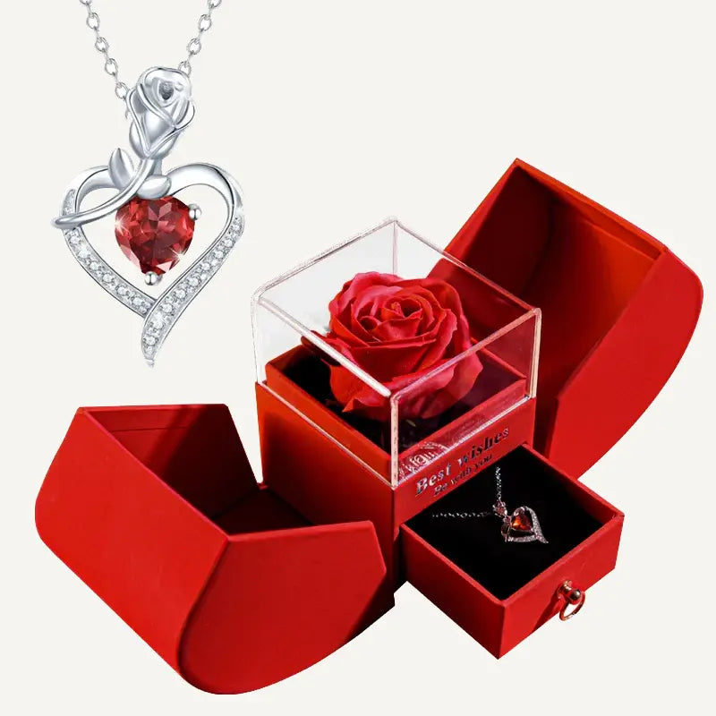 Geschenkset mit ewiger Rose und Schmuck