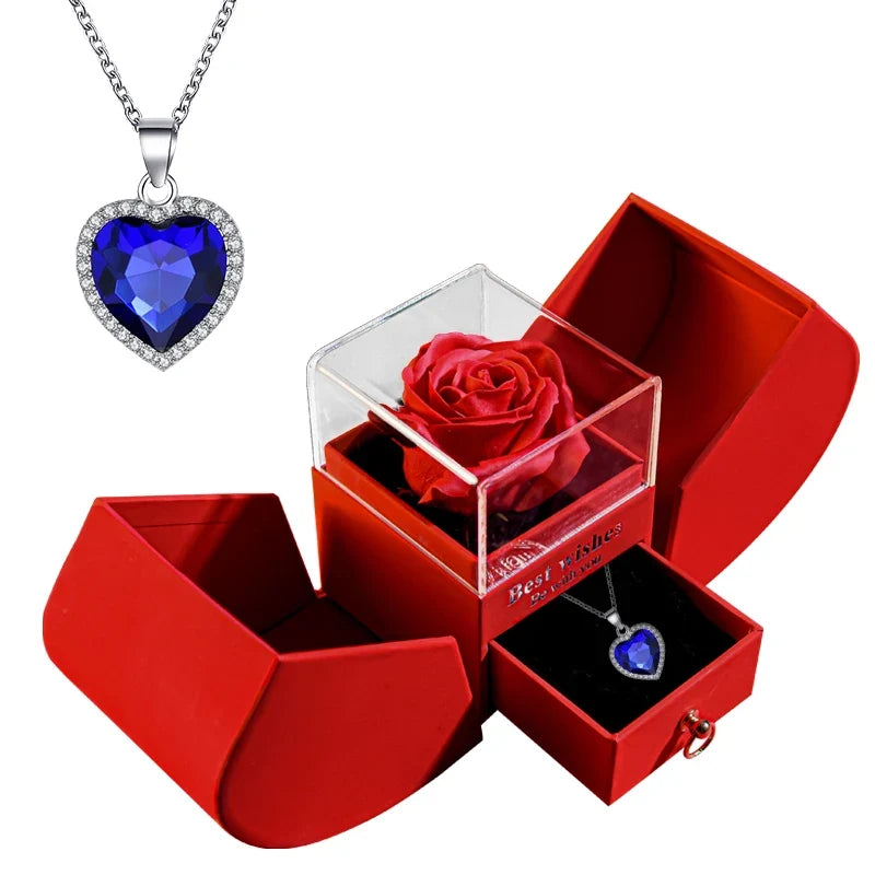 Geschenkset mit ewiger Rose und Schmuck