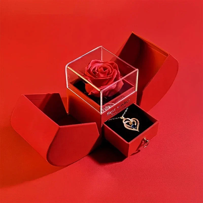 Geschenkset mit ewiger Rose und Schmuck