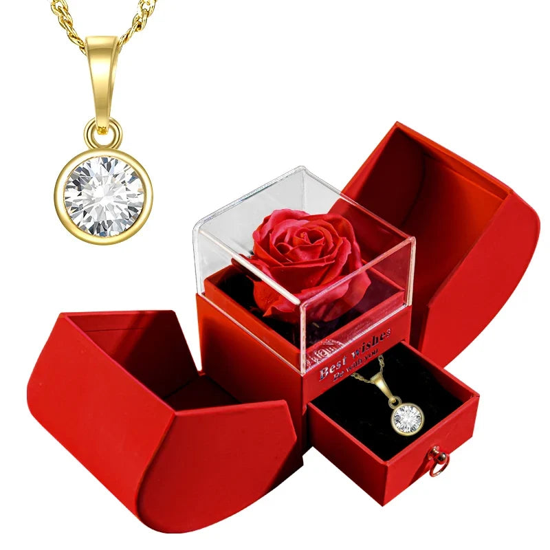 Geschenkset mit ewiger Rose und Schmuck