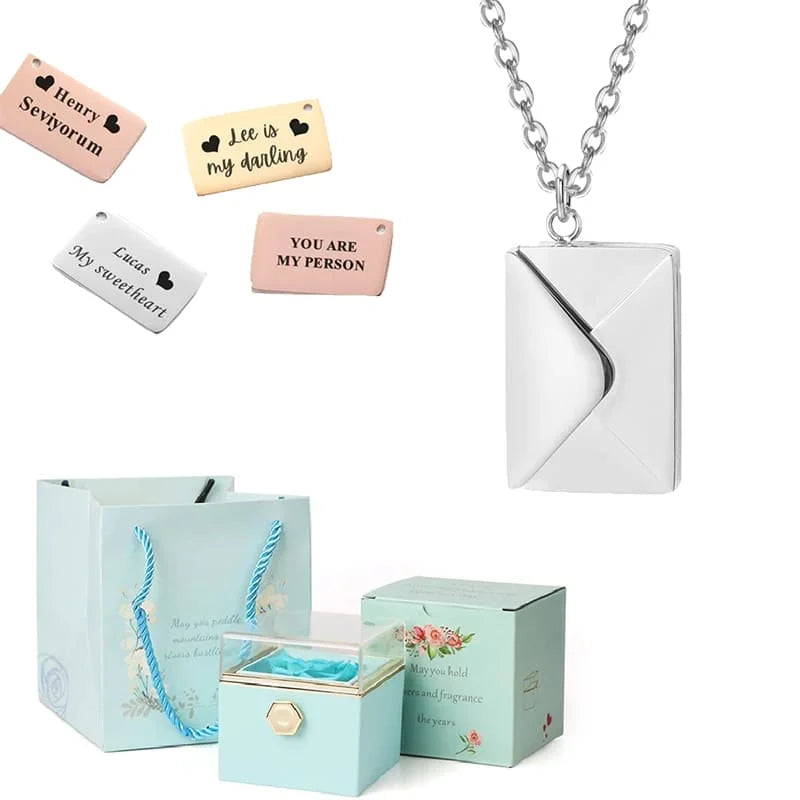 Ewige Rose mit Buchstabenkette im Set