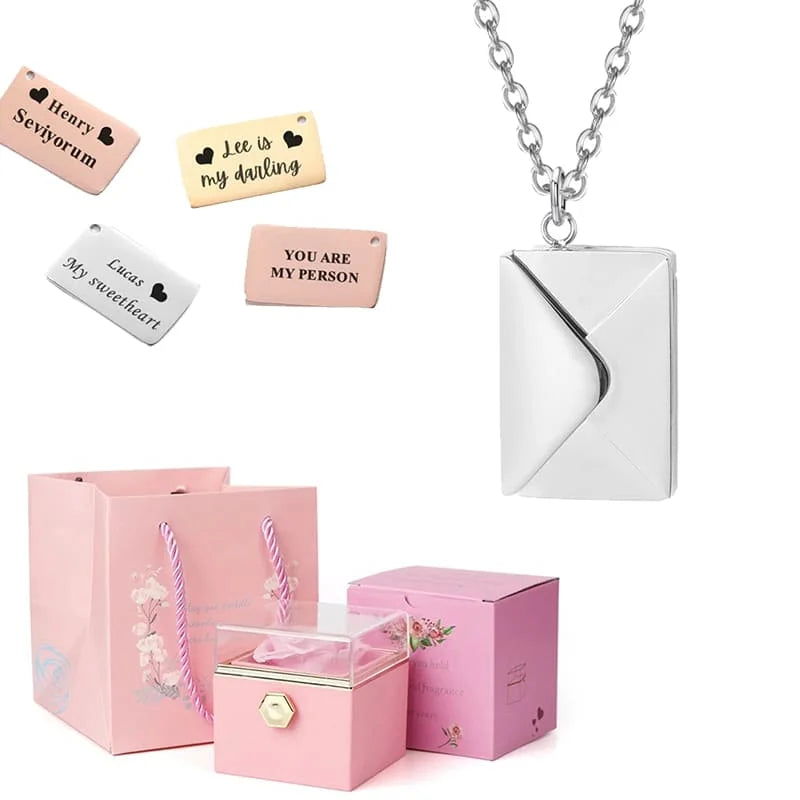 Ewige Rose mit Buchstabenkette im Set