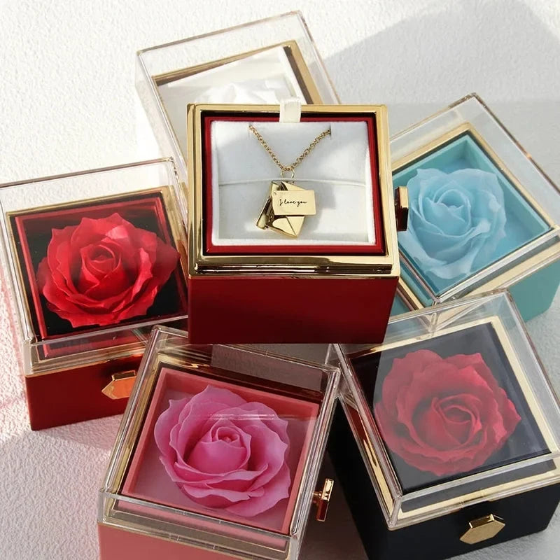 Ewige Rose mit Buchstabenkette im Set