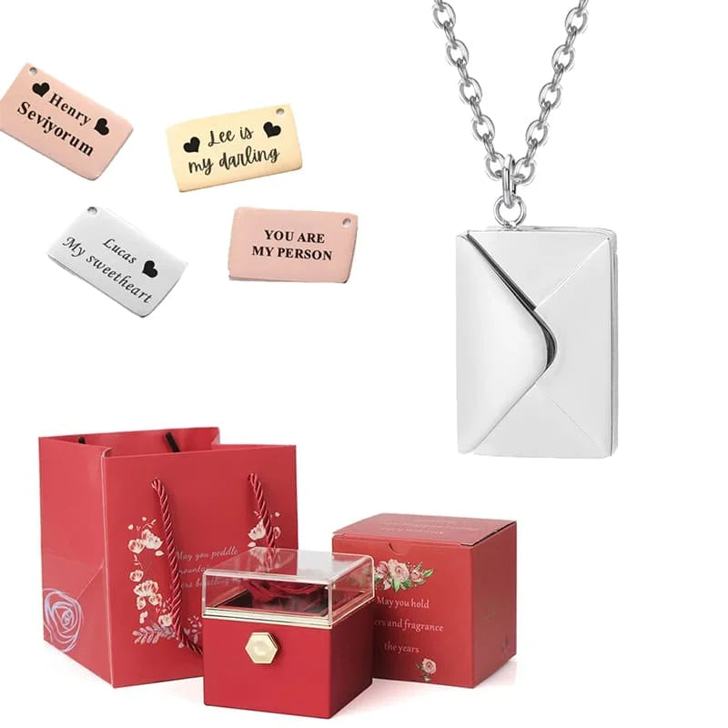 Ewige Rose mit Buchstabenkette im Set