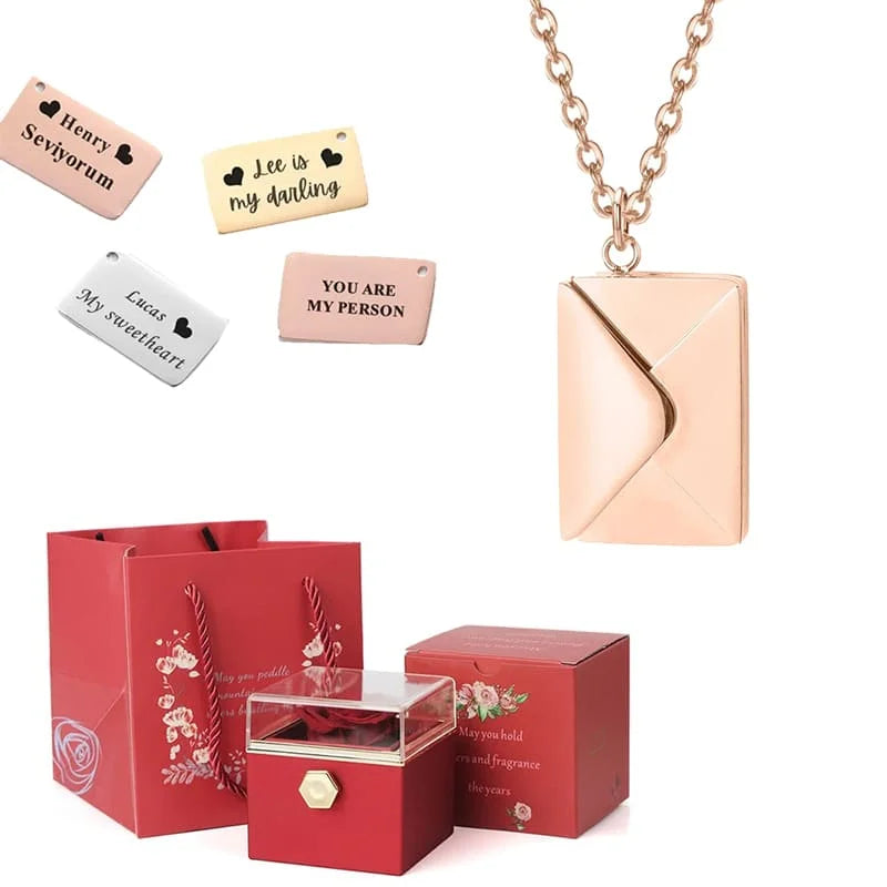 Ewige Rose mit Buchstabenkette im Set