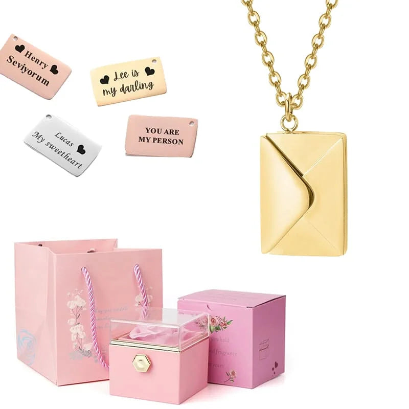 Ewige Rose mit Buchstabenkette im Set