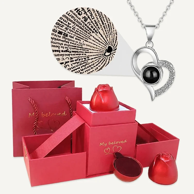 Geschenkset Kette Ich liebe dich in 100 Sprachen