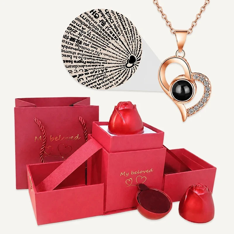 Geschenkset Kette Ich liebe dich in 100 Sprachen