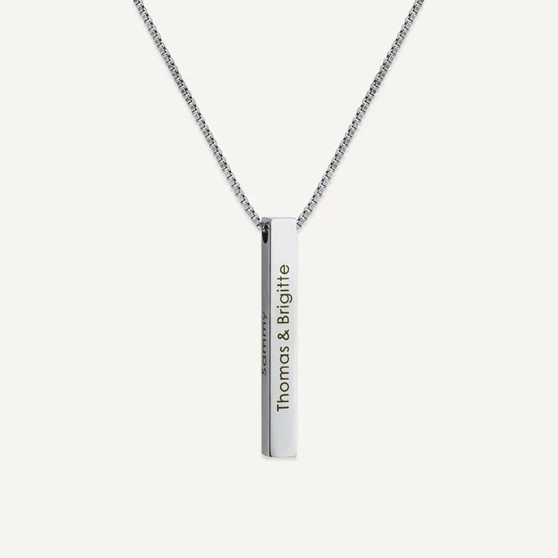 Kette mit vertikaler Barre und Gravur