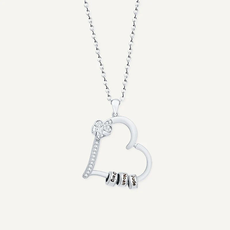 Herzkette mit Charms und bis zu 6 Namen