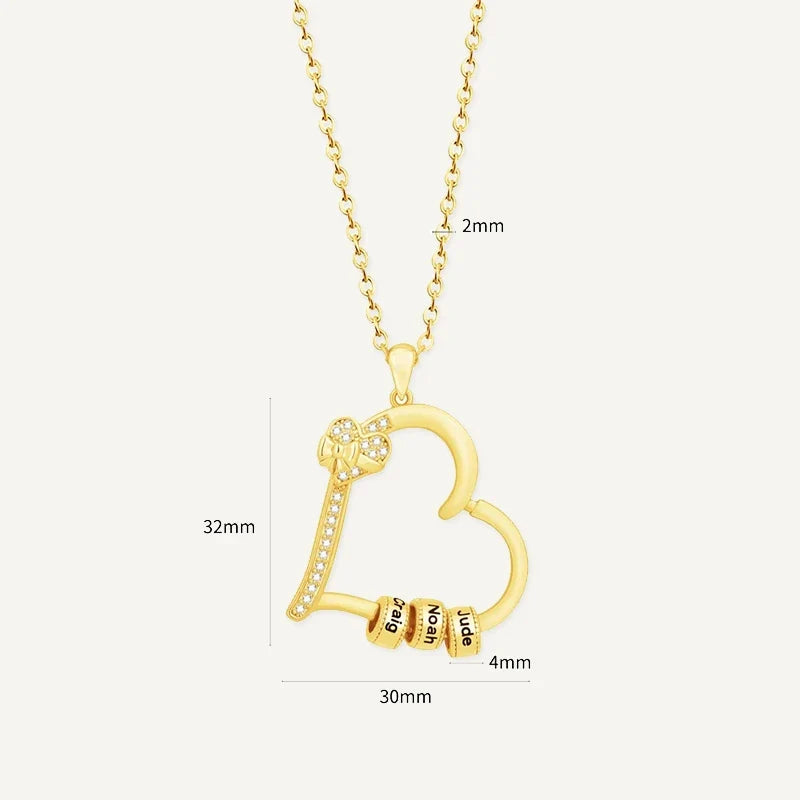 Herzkette mit Charms und bis zu 6 Namen