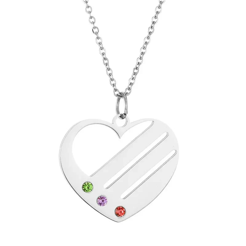 Personalisierte Herzkette mit Geburtssteinen