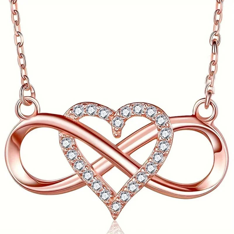 Unendlichkeit Kette zum Valentinstag mit Rose