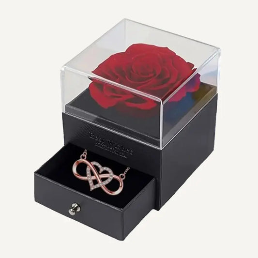 Unendlichkeit Kette zum Valentinstag mit Rose