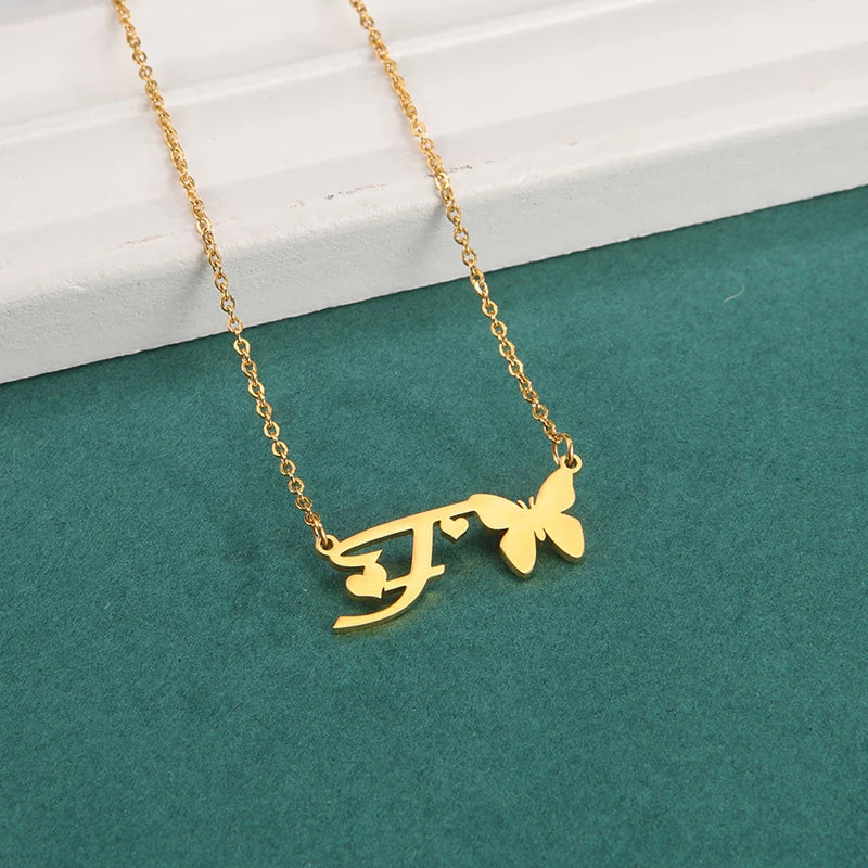 Schmetterling Kette mit Buchstabe