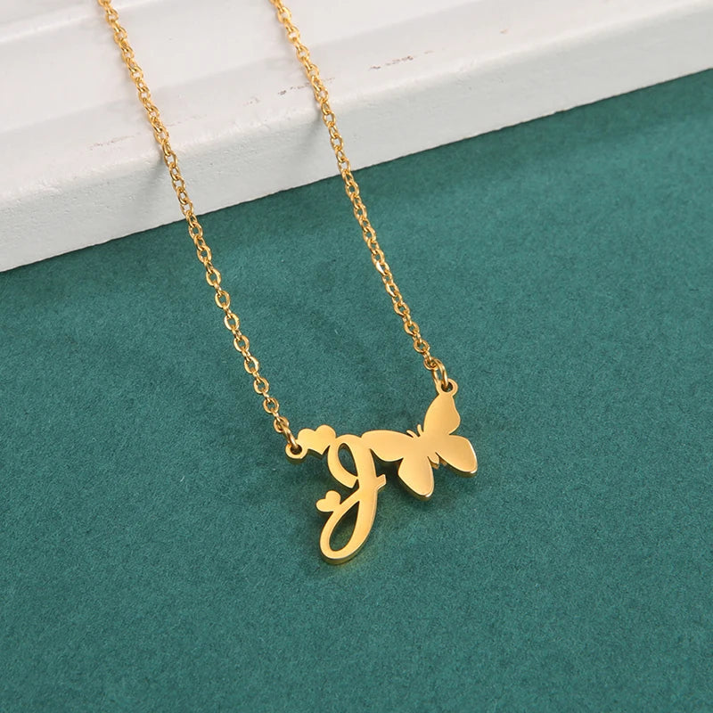 Schmetterling Kette mit Buchstabe