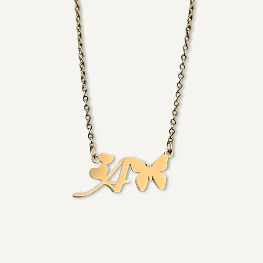 Schmetterling Kette mit Buchstabe