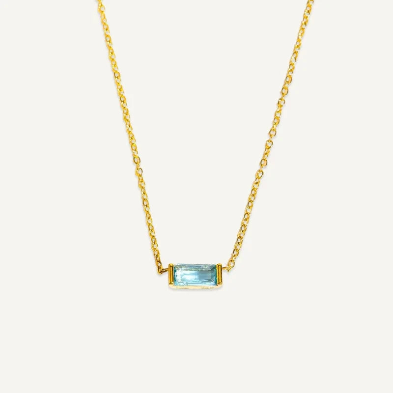 Geburtsstein Kette eckig