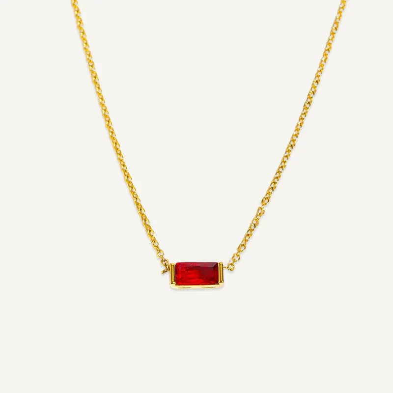 Geburtsstein Kette eckig
