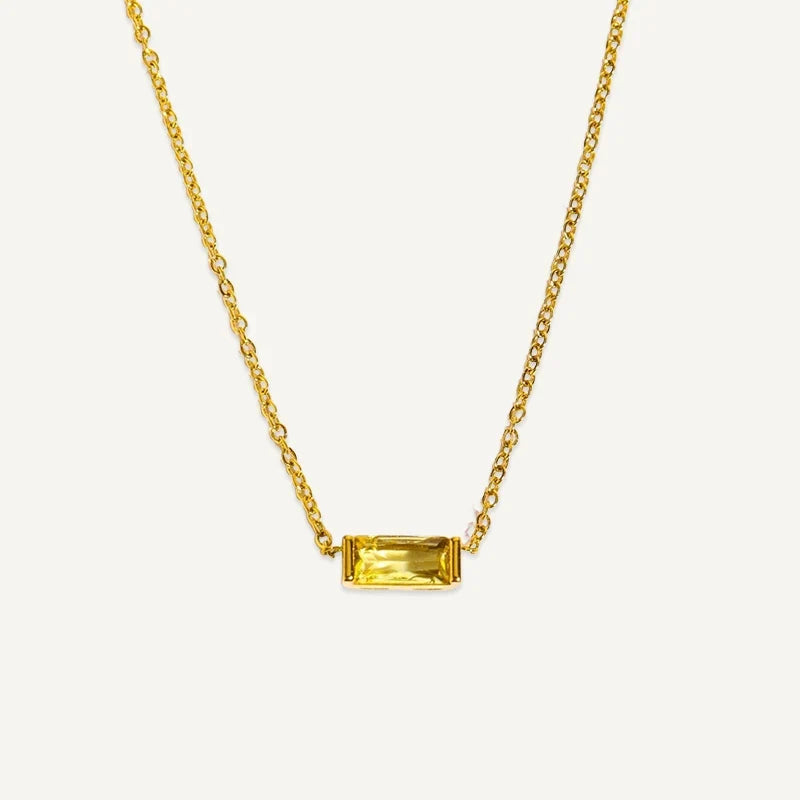 Geburtsstein Kette eckig