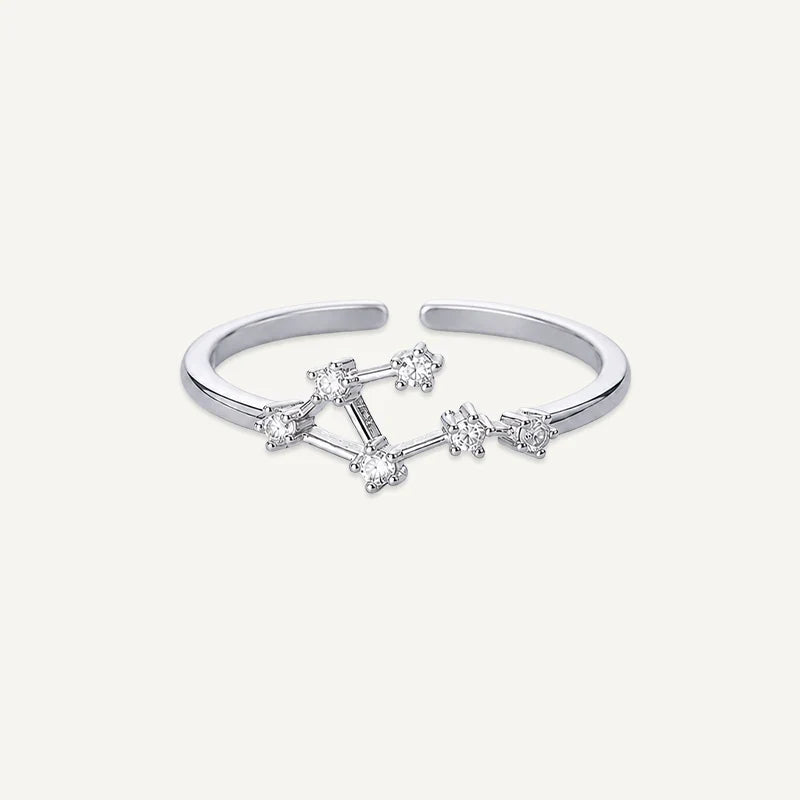 Sternzeichen Ring mit Sternbild und Steinen