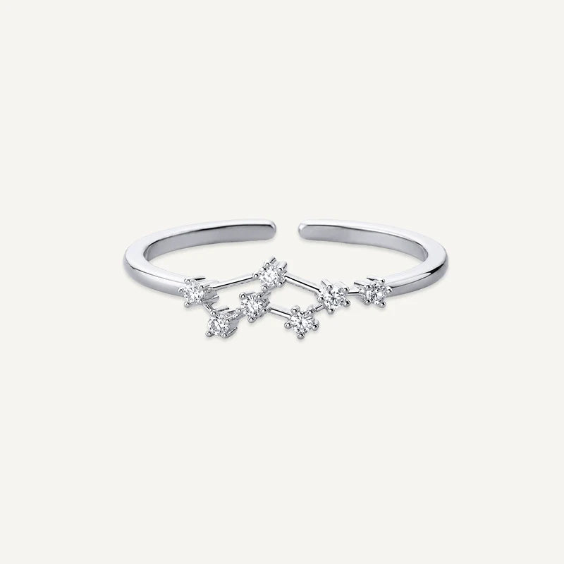 Sternzeichen Ring mit Sternbild und Steinen