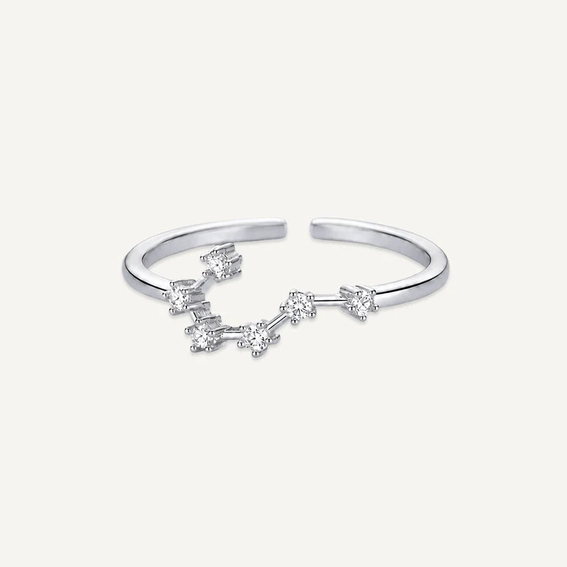 Sternzeichen Ring mit Sternbild und Steinen