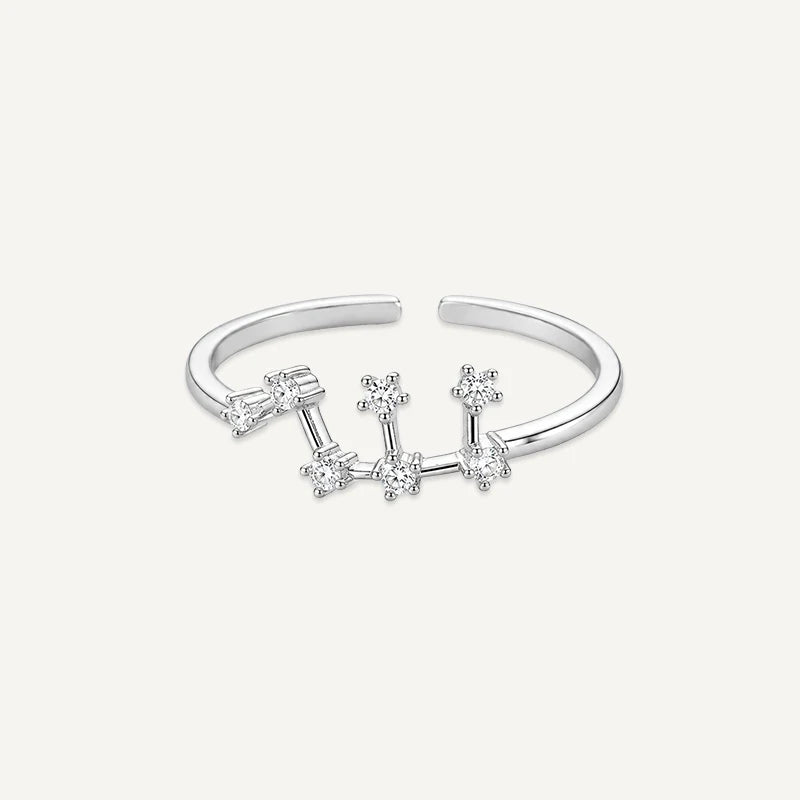 Sternzeichen Ring mit Sternbild und Steinen