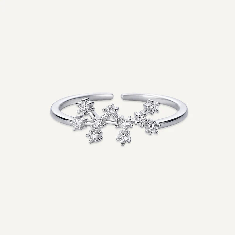 Sternzeichen Ring mit Sternbild und Steinen