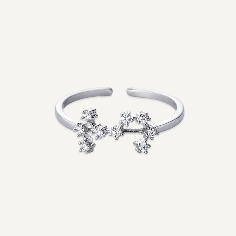 Sternzeichen Ring mit Sternbild und Steinen