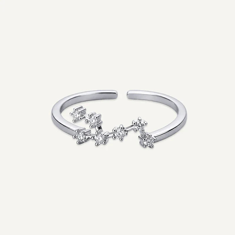 Sternzeichen Ring mit Sternbild und Steinen