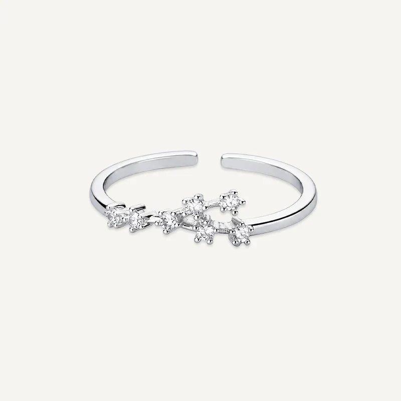 Sternzeichen Ring mit Sternbild und Steinen