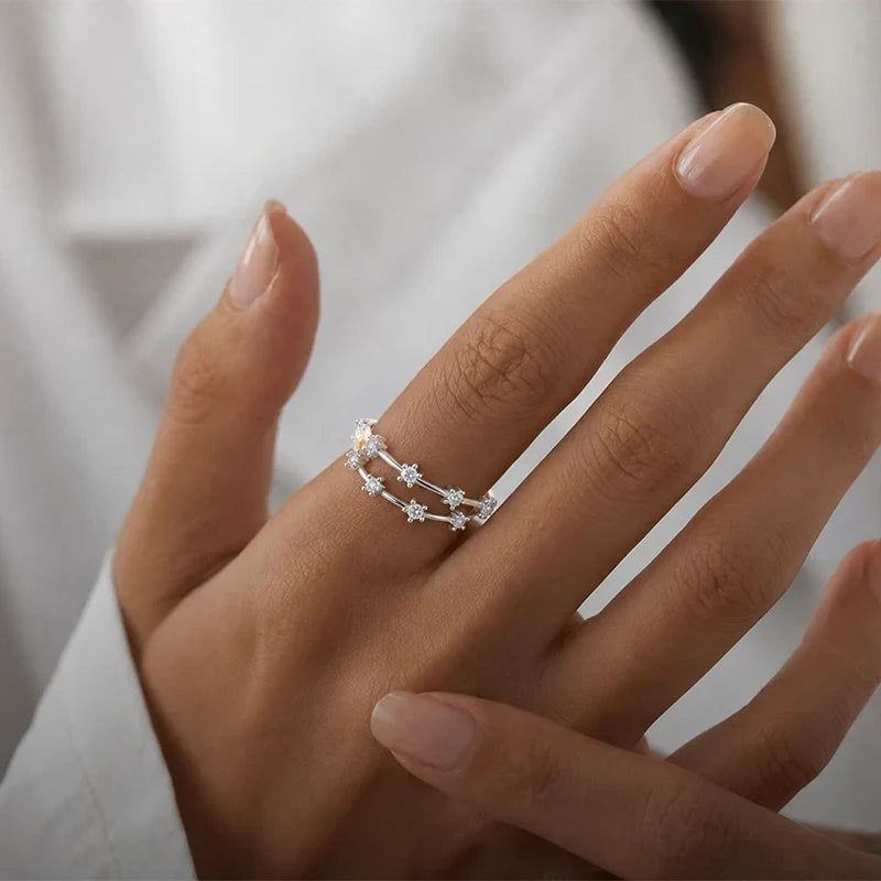 Sternzeichen Ring mit Sternbild und Steinen