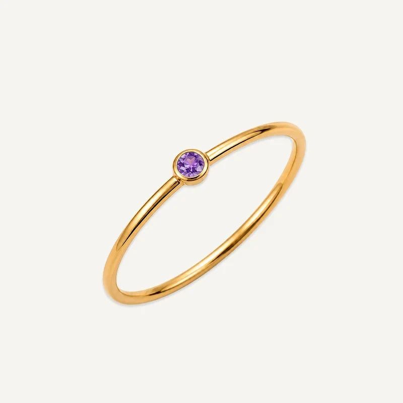 Schmaler Geburtsstein Ring