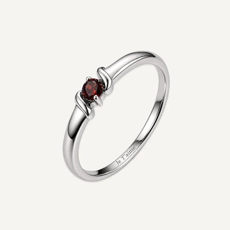 Geburtsstein Ring mit Gravur
