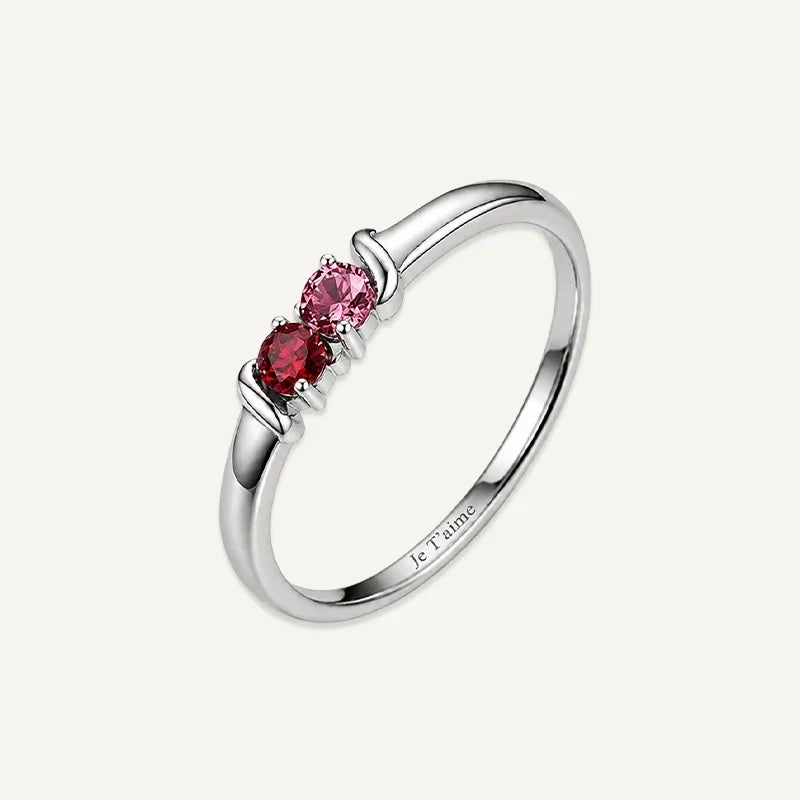 Geburtsstein Ring mit Gravur