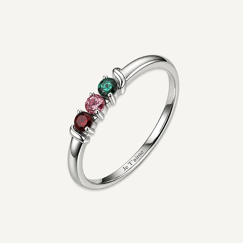 Geburtsstein Ring mit Gravur