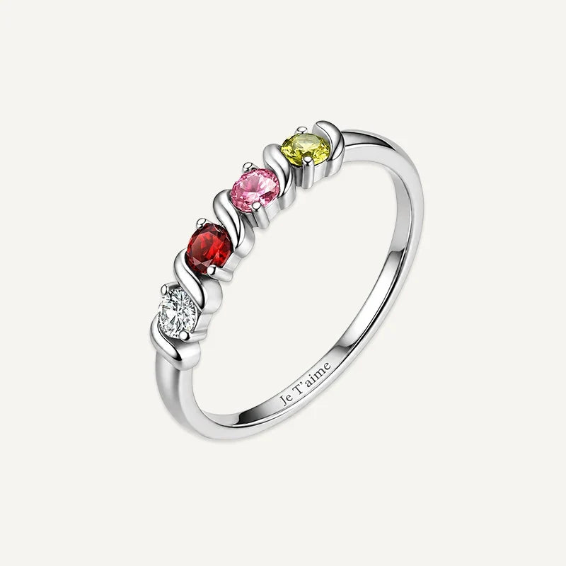 Geburtsstein Ring mit Gravur