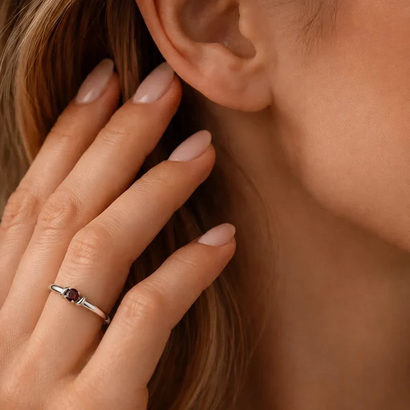 Geburtsstein Ring mit Gravur