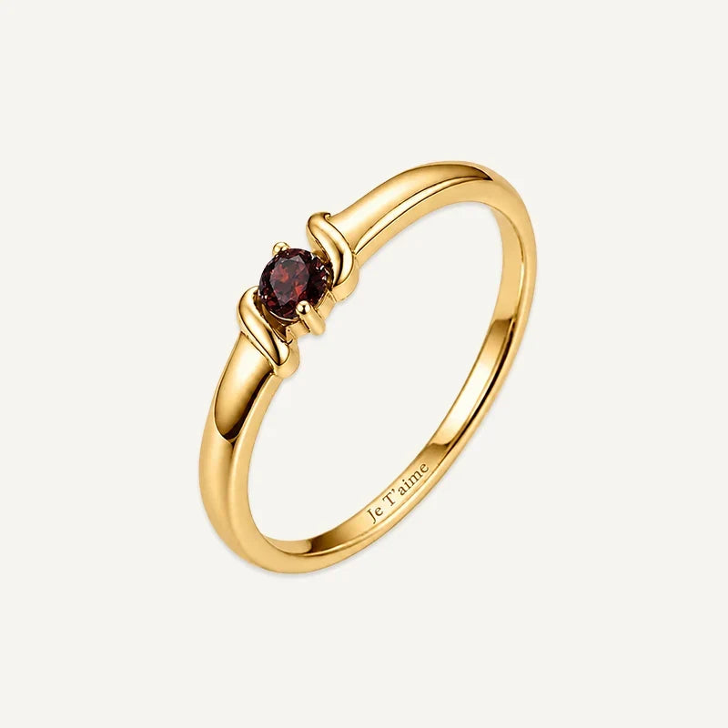 Geburtsstein Ring mit Gravur