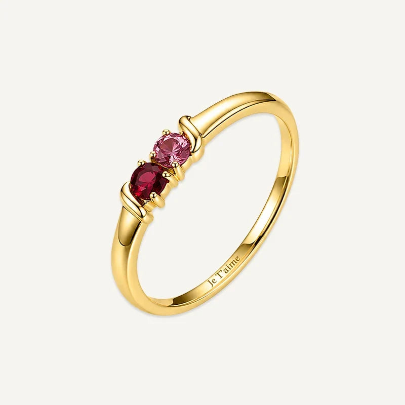 Geburtsstein Ring mit Gravur