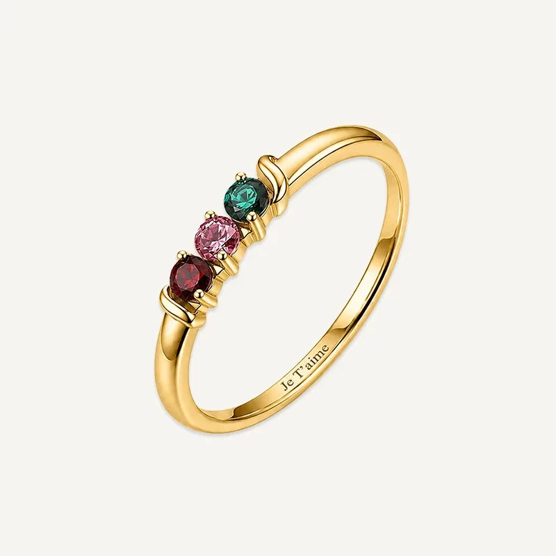 Geburtsstein Ring mit Gravur