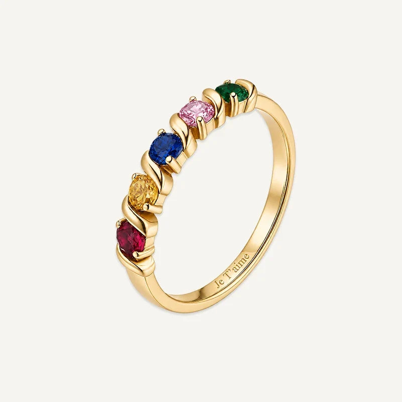 Geburtsstein Ring mit Gravur