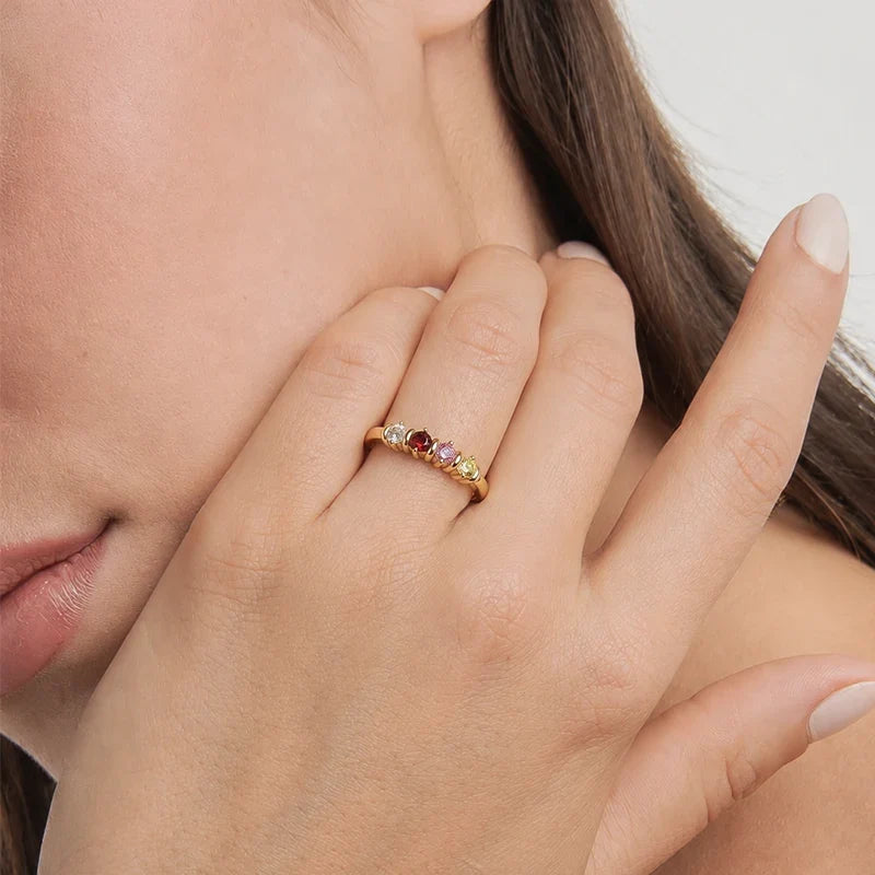 Geburtsstein Ring mit Gravur