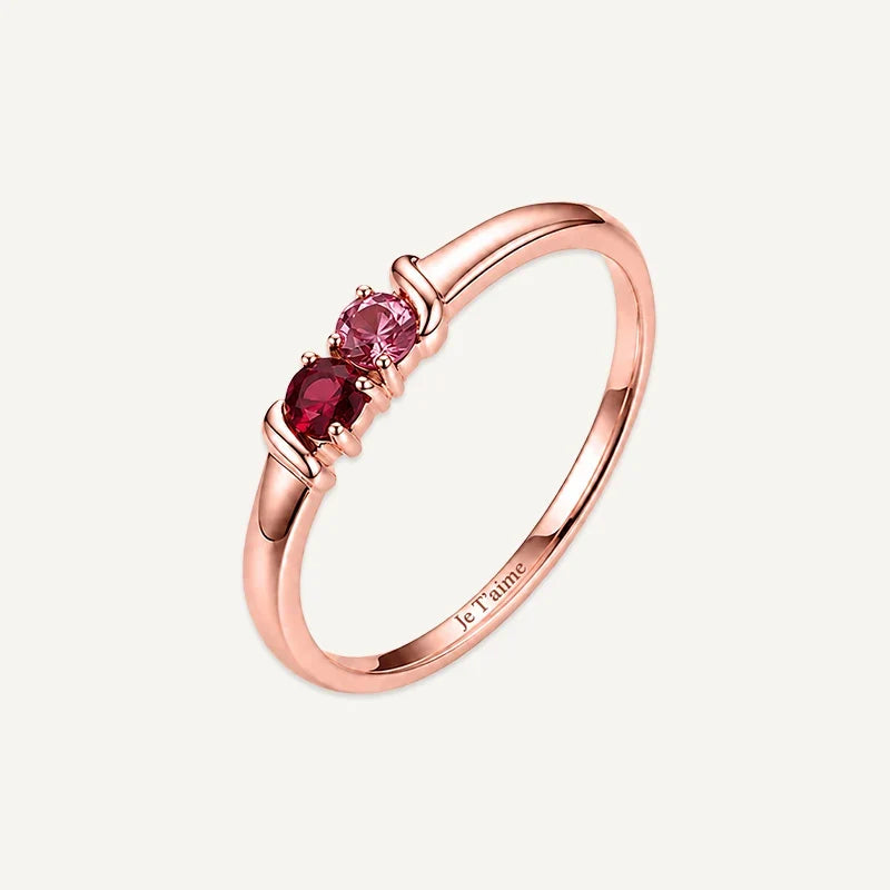 Geburtsstein Ring mit Gravur