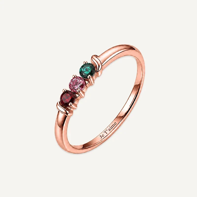 Geburtsstein Ring mit Gravur
