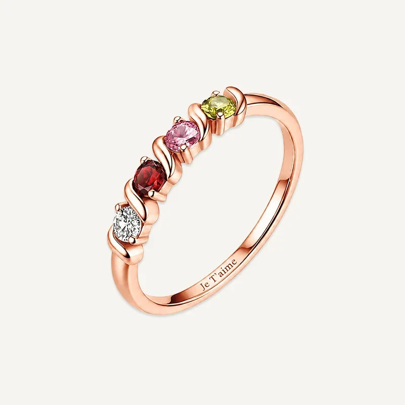 Geburtsstein Ring mit Gravur