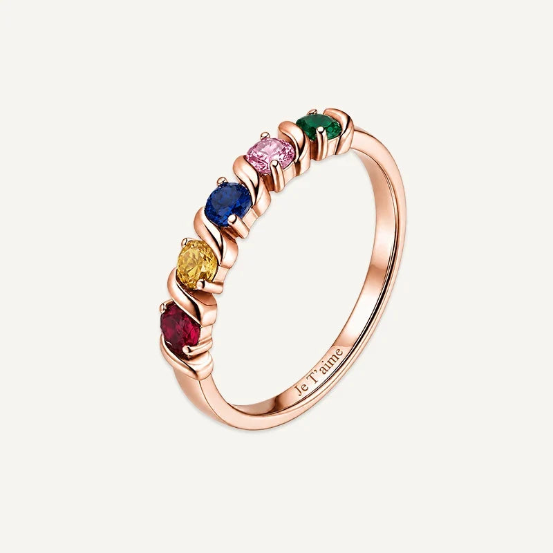 Geburtsstein Ring mit Gravur