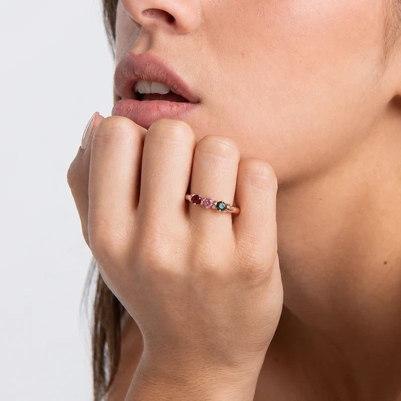 Geburtsstein Ring mit Gravur