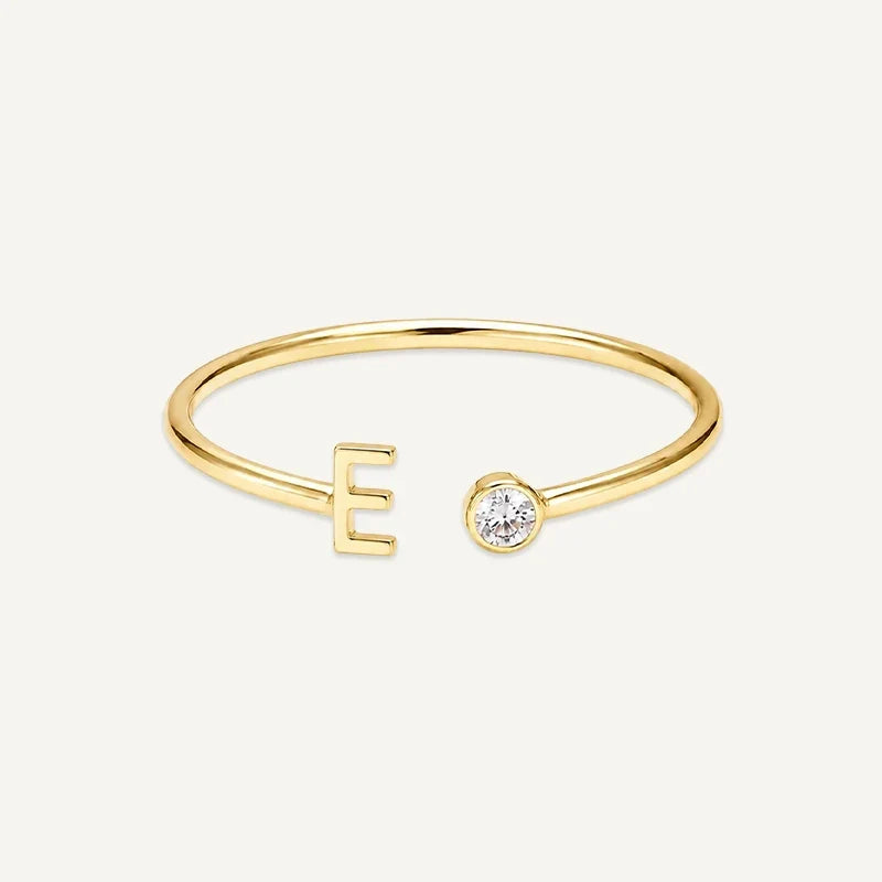 Geburtsstein Ring mit Initiale